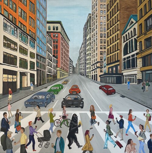 „Wildwechsel 9 / Coffee (Banana) to Go“ by Reiner Stening, Painting for Sale on Select