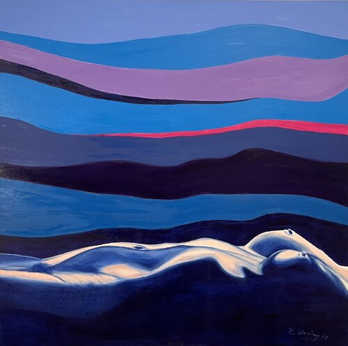 „Fantasie in blau“ by Reiner Stening, Painting for Sale on Select