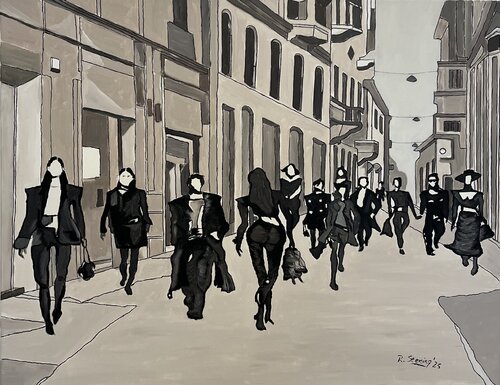 „flüchtige Begegnung 4“ by Reiner Stening, Painting for Sale on Select