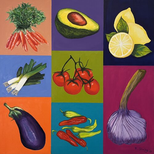 „Garlic and Friends“ by Reiner Stening, Painting for Sale on Select