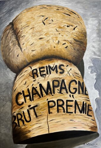 Champagnerkorken 2 by Reiner Stening, Painting for Sale on Select