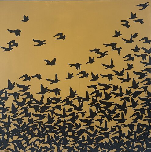 „Black birds“ by Reiner Stening, Painting for Sale on Select