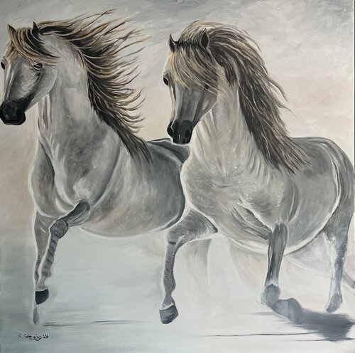 „white horses“ by Reiner Stening, Painting for Sale on Select