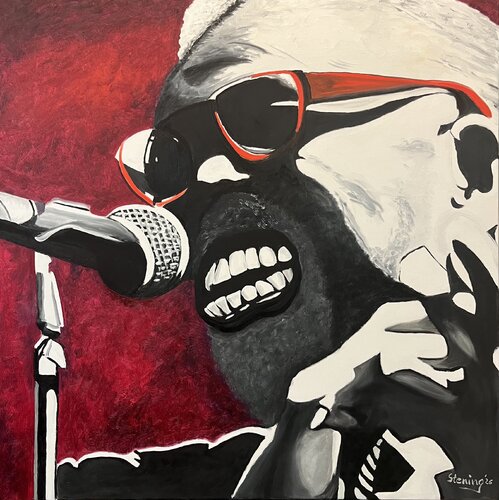 „Jazzmusiker 2“ by Reiner Stening, Painting for Sale on Select