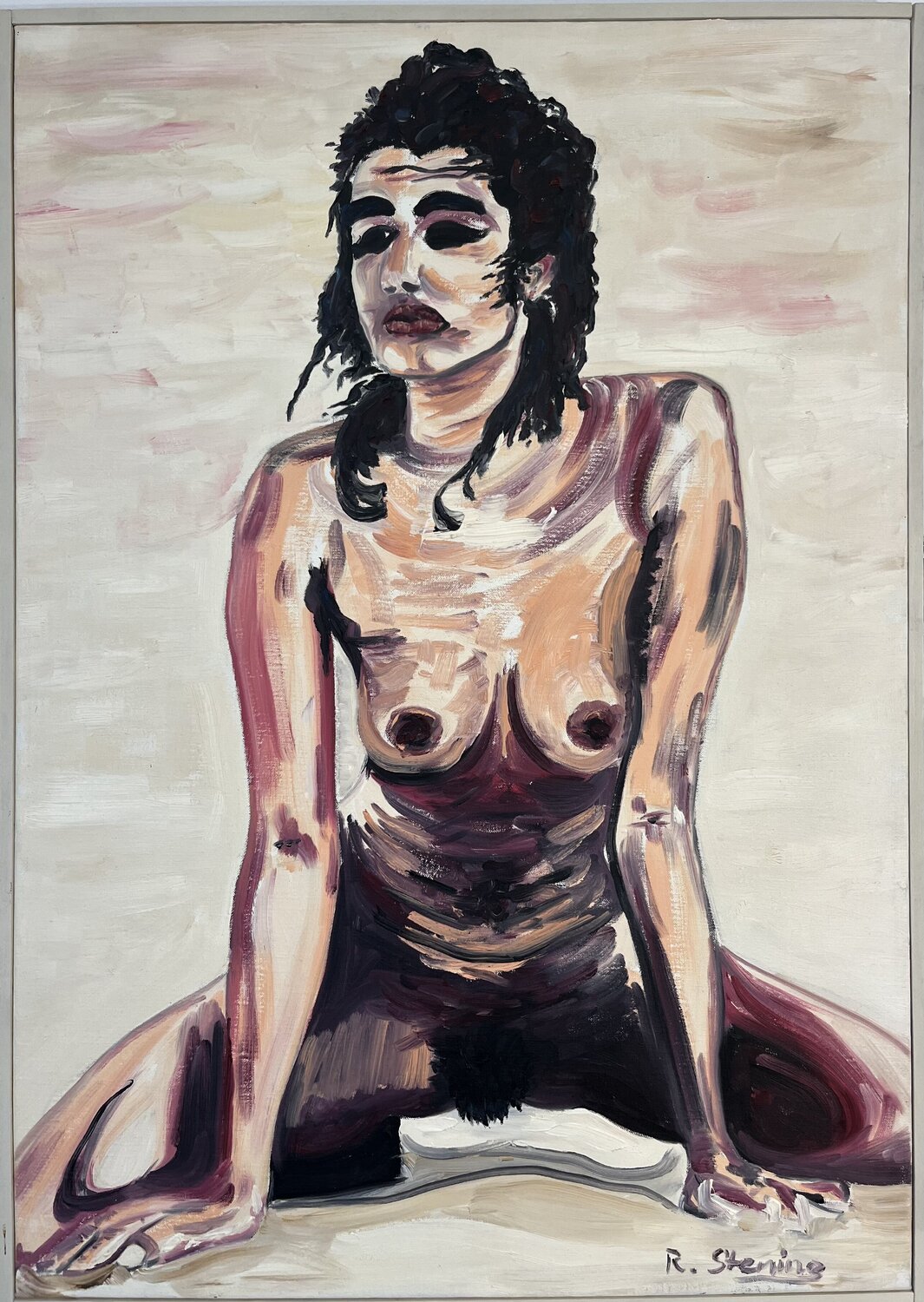 Nackte Frau im Sand Reiner Stening Original painting for sale