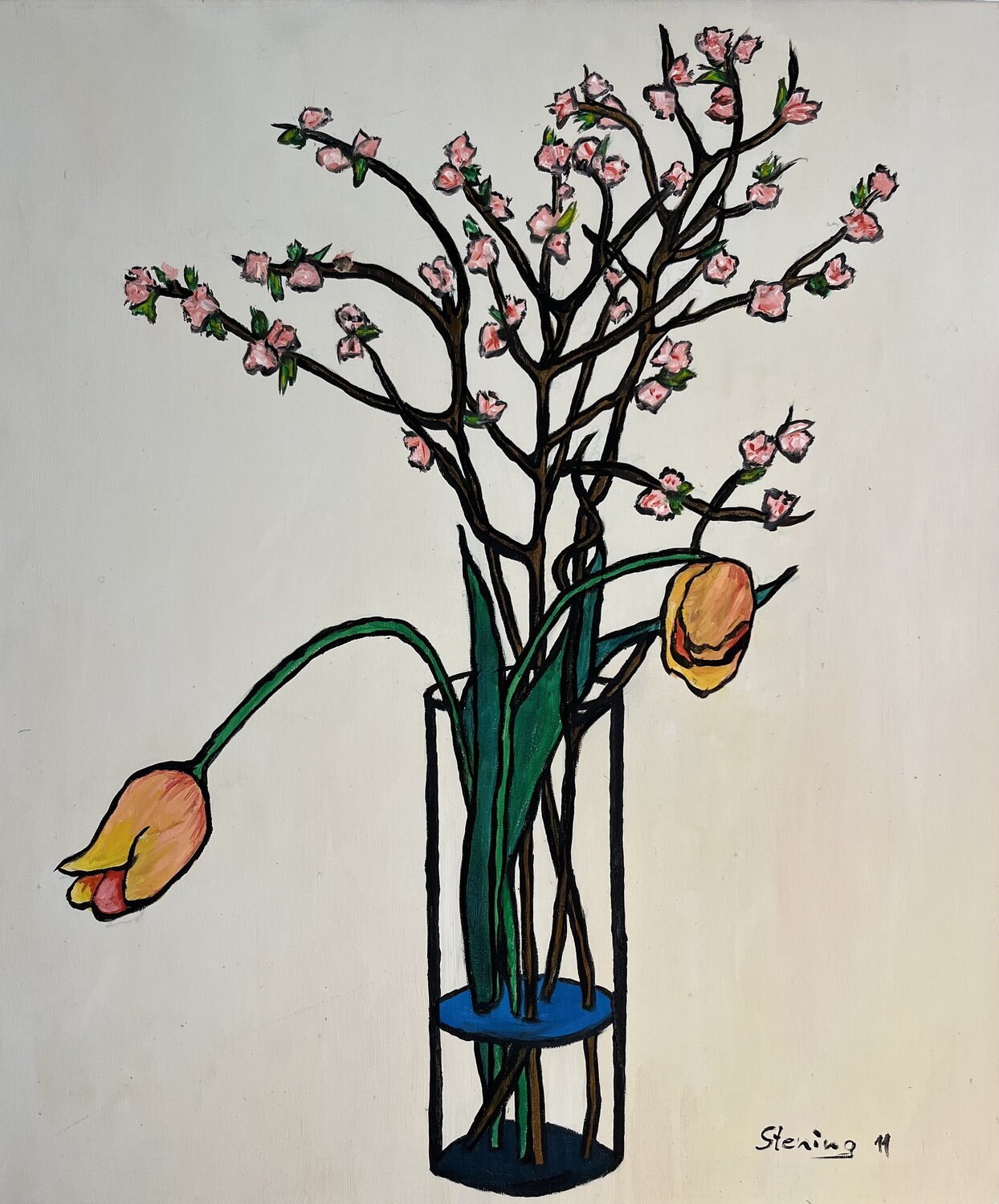 Frühling in der Vase Reiner Stening Original painting for sale