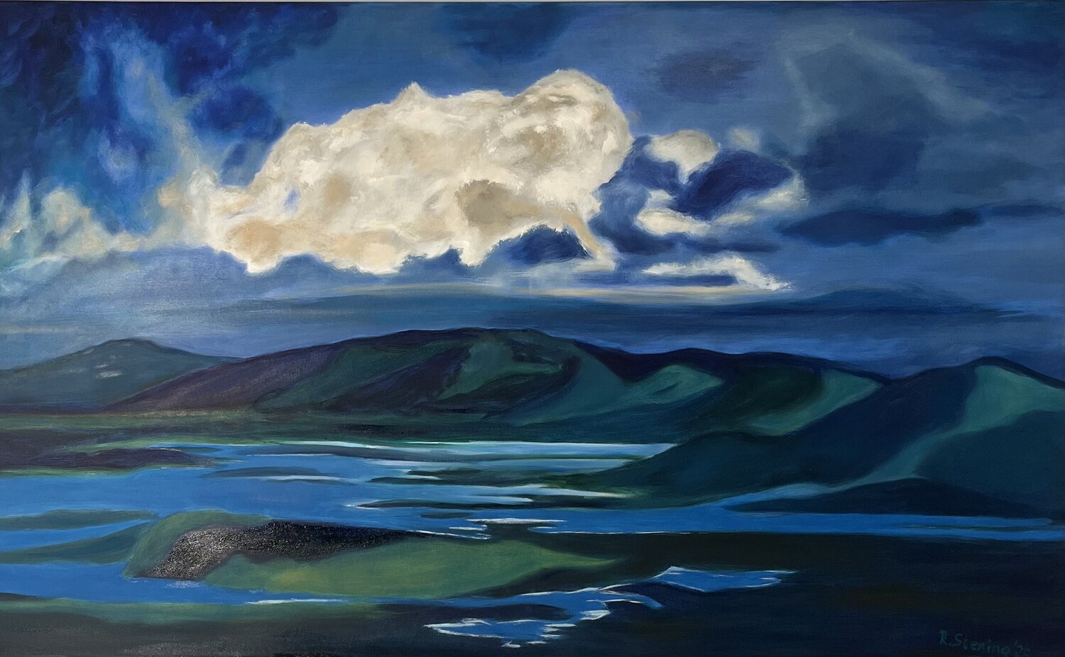 Himmel über dem See Reiner Stening Original painting for sale