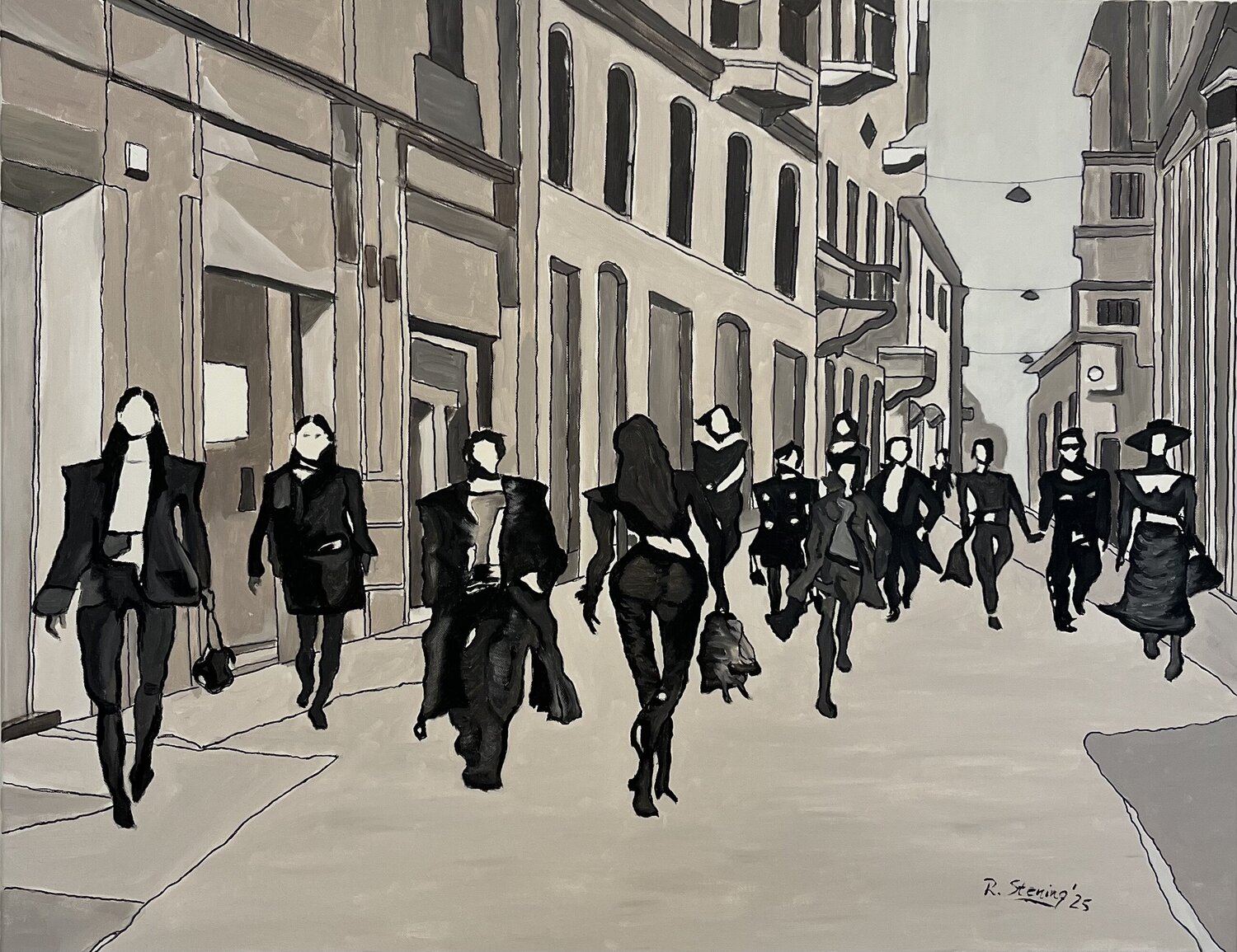 „flüchtige Begegnung 4“ Reiner Stening Original painting for sale