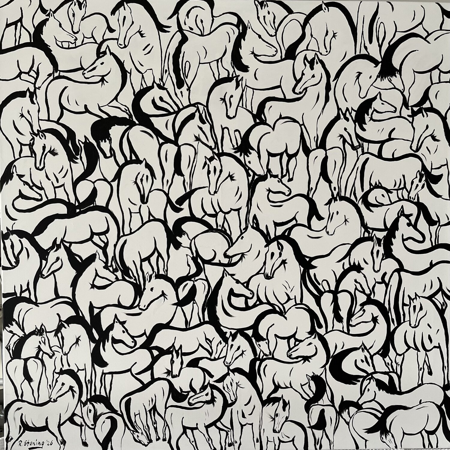 „Hommage an Franc Marc“ Reiner Stening Original painting for sale
