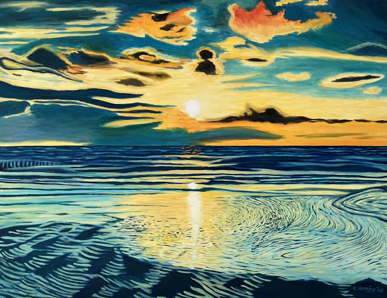 „Himmel über der Nordsee 2“ Reiner Stening Original painting for sale