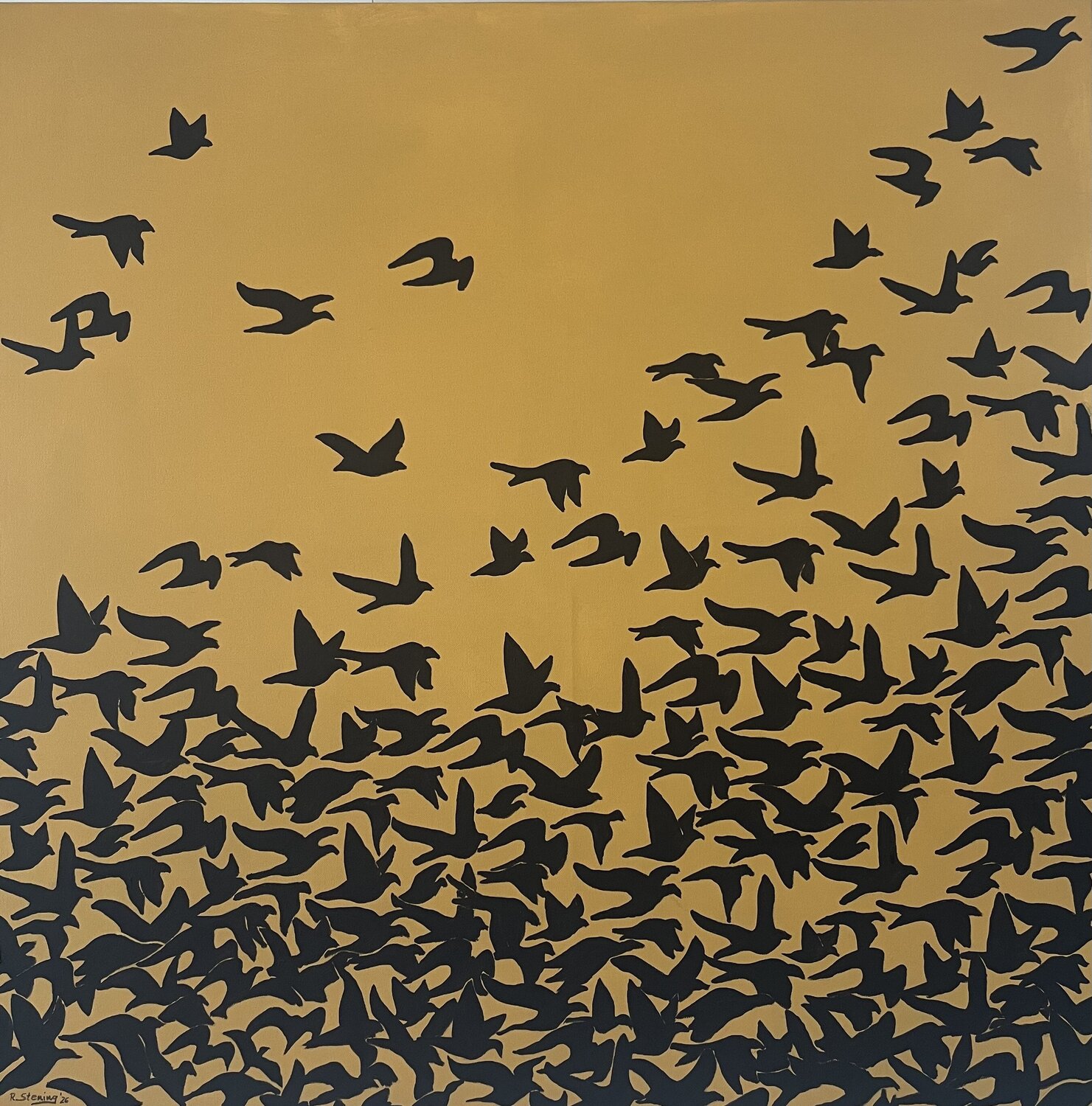 „Black birds“ Reiner Stening Original painting for sale