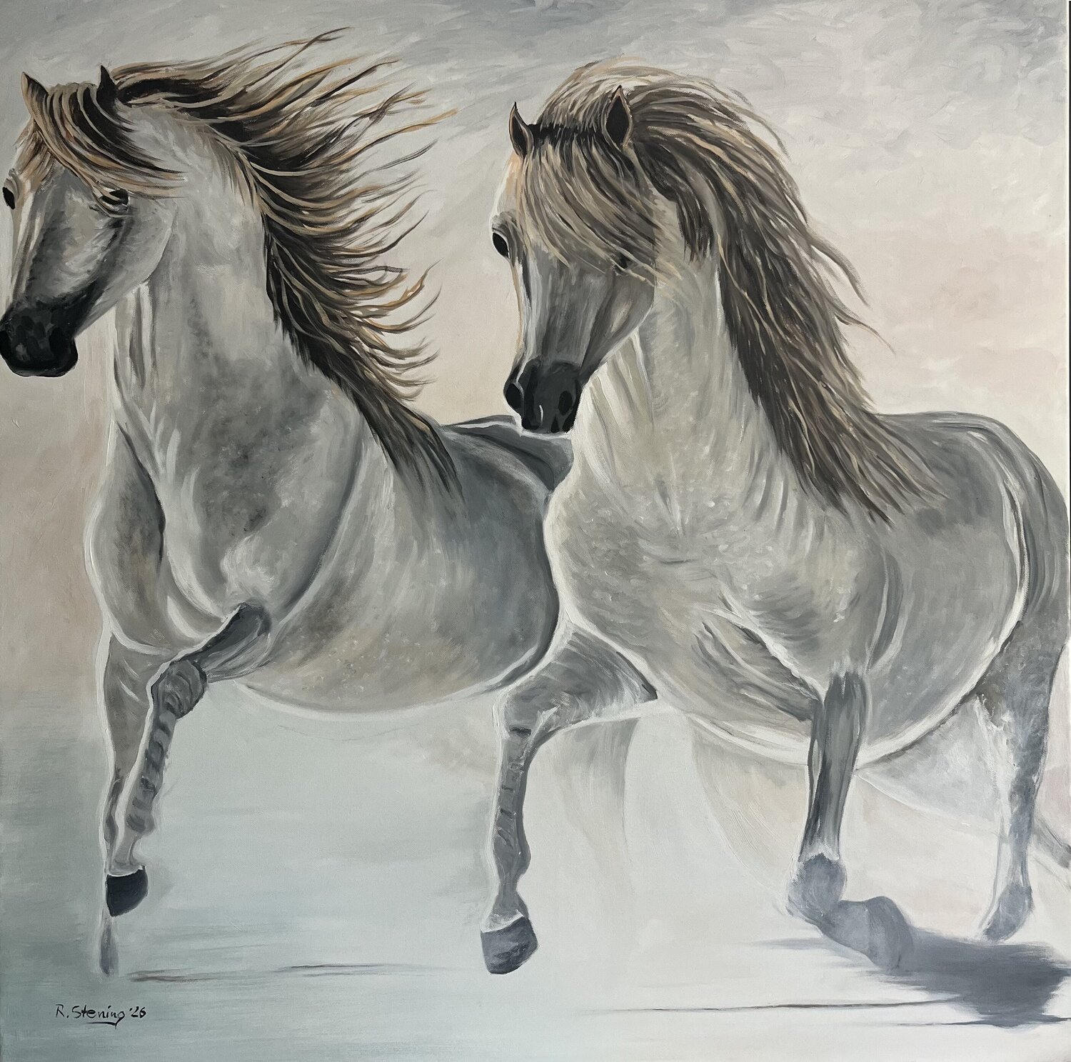„white horses“ Reiner Stening Original painting for sale