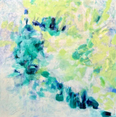 GREEN EYES morning mood by Sabine Hemming, Painting for Sale on Select