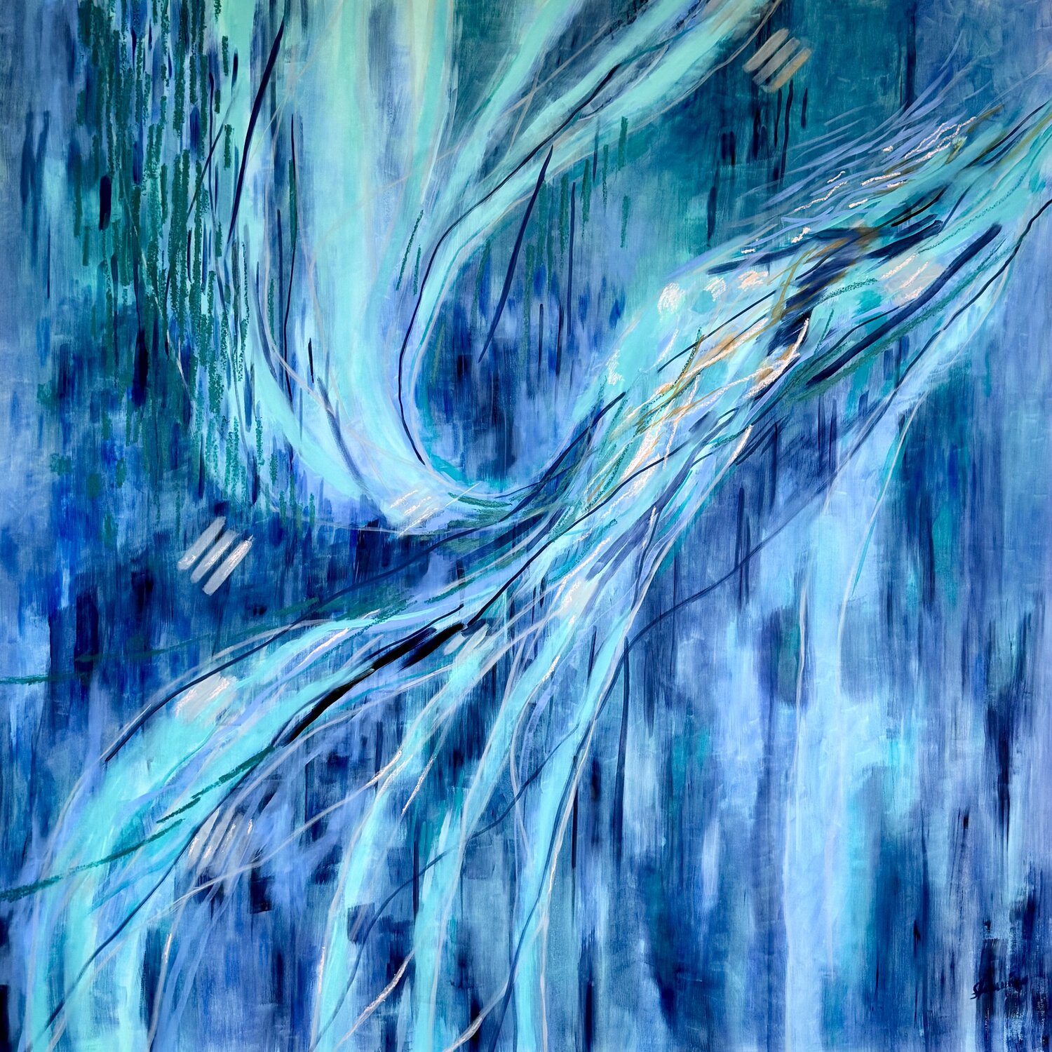 LIVING SHAPES Tidewalker Sabine Hemming Original painting for sale