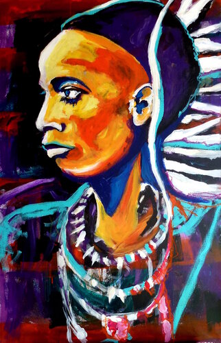Afrikanerin by Johann Acher, Painting for Sale on Select