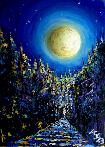 Vollmondnacht by Johann Acher, Painting for Sale on Select