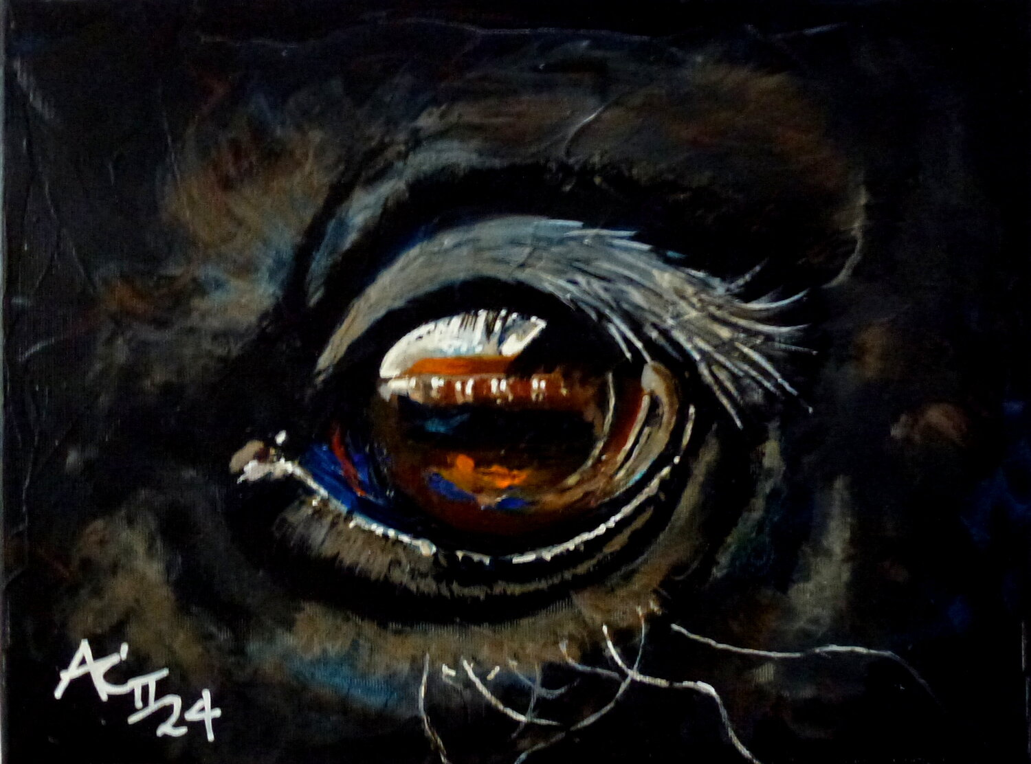 Pferdeauge Johann Acher Original painting for sale