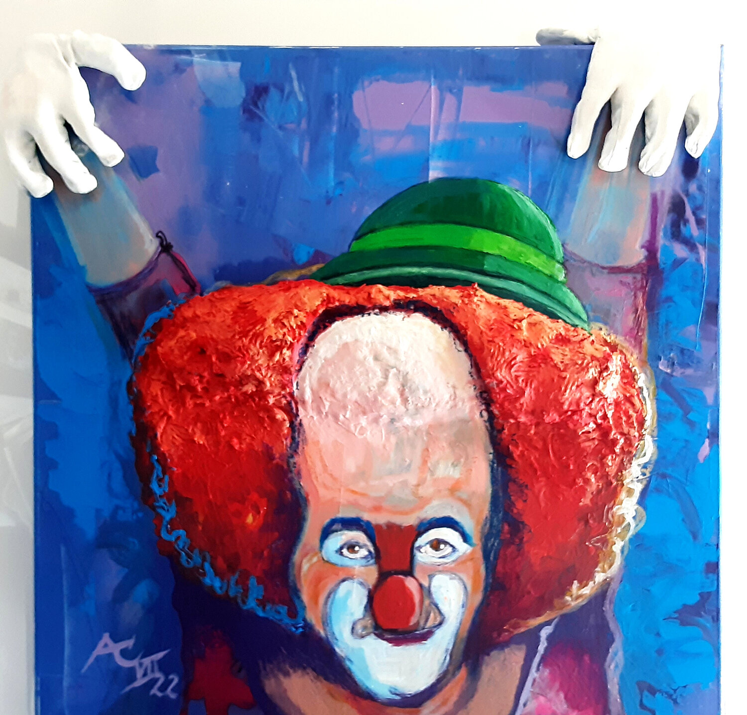 der Clown Johann Acher Original painting for sale