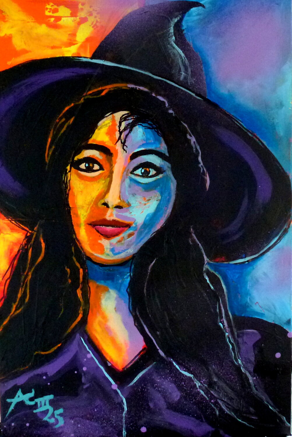 Mystic Lady 2 Johann Acher Original painting for sale