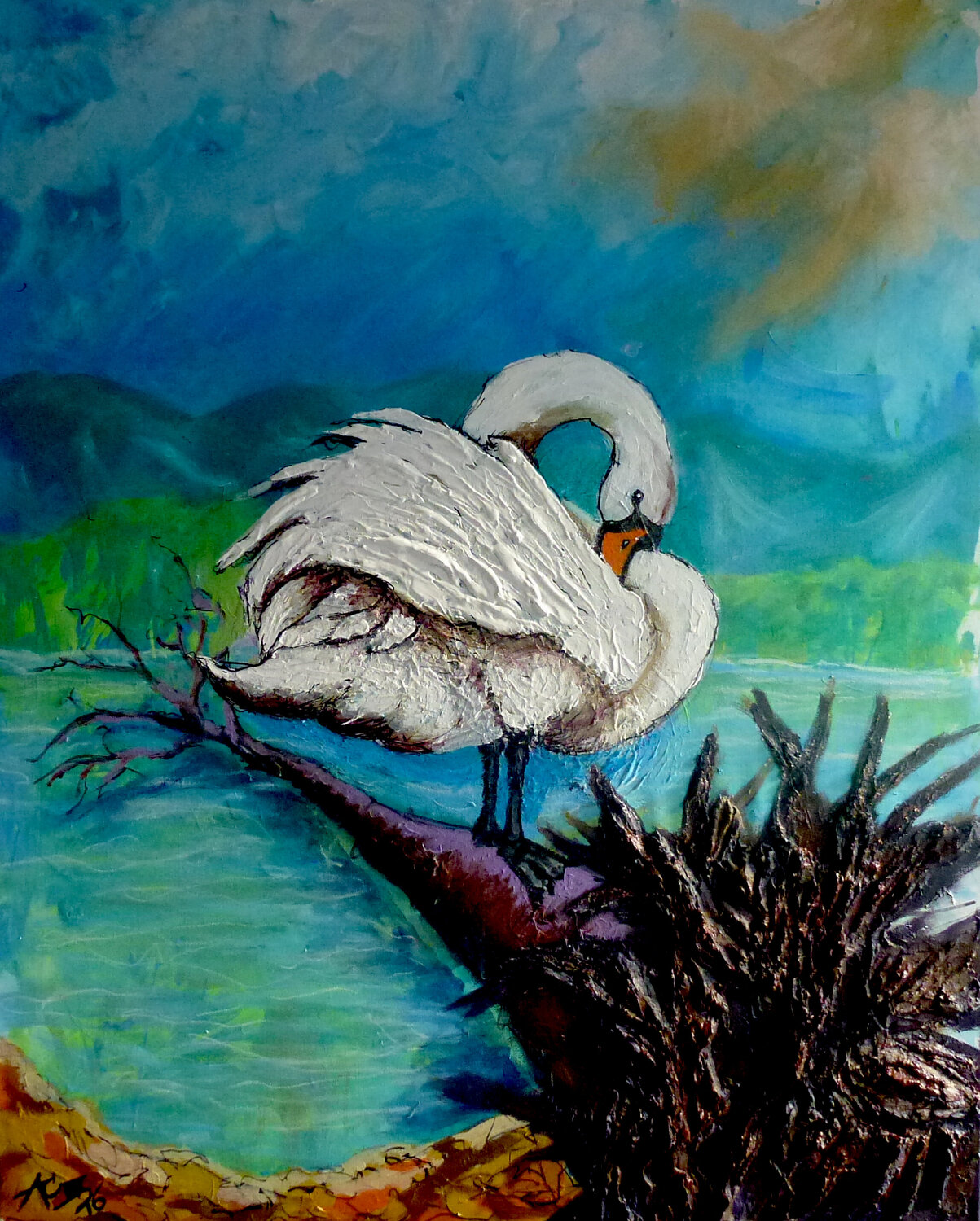 Frühjahrsputz Johann Acher Original painting for sale