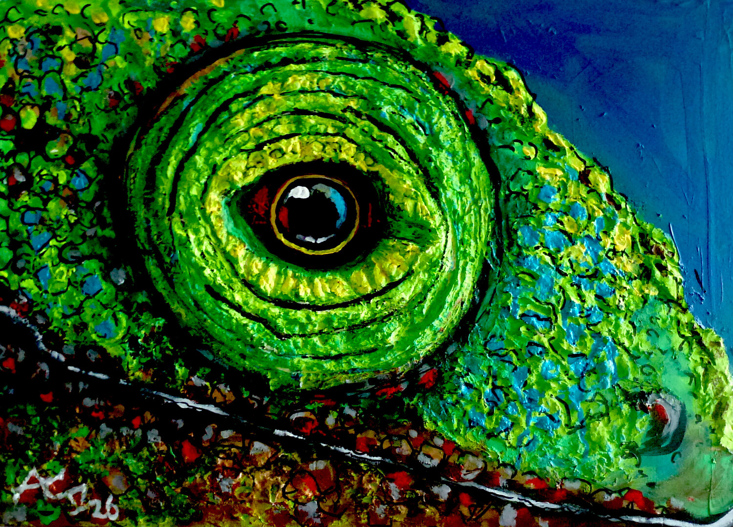 Chamäleonauge Johann Acher Original painting for sale