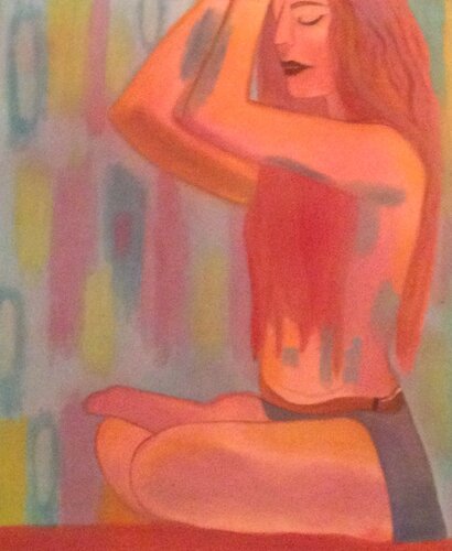 Meditación en Rosa by Francisco Serrano García, Painting for Sale on Select