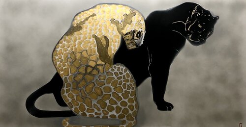 Cortejo de panteras by Francisco Serrano García, Painting for Sale on Select