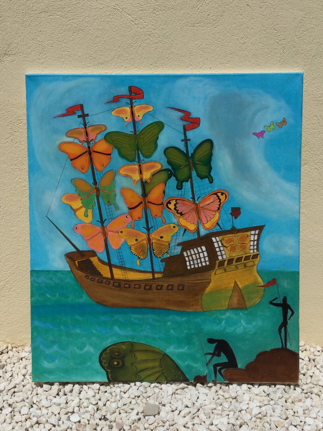 Barco de mariposas Francisco Serrano García Original painting for sale
