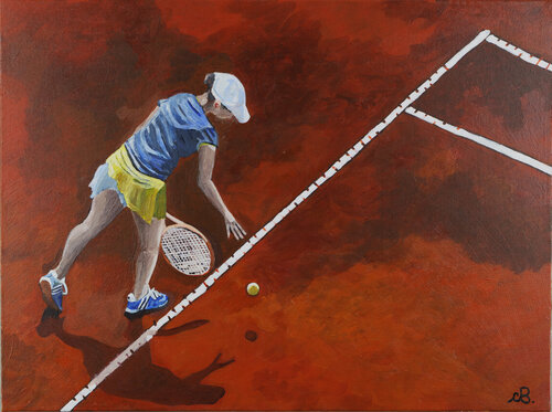 Tennis and the memory of the line # 2 by Cinzia Beretta, Painting for Sale on Select