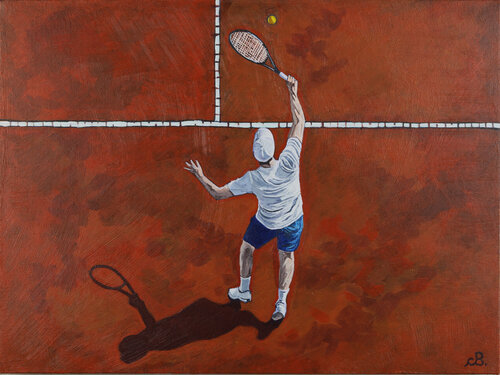 Tennis and the memory of the line # 3 by Cinzia Beretta, Painting for Sale on Select