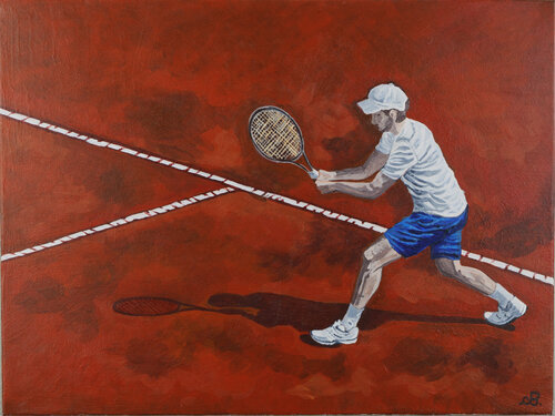 Tennis and the memory of the line # 4 by Cinzia Beretta, Painting for Sale on Select