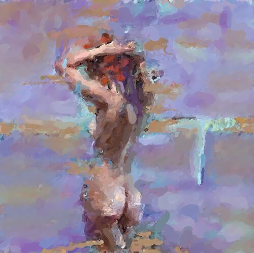A WOMAN IN PURPLE COLOURS by Marina Fedorova, Painting for Sale on Select