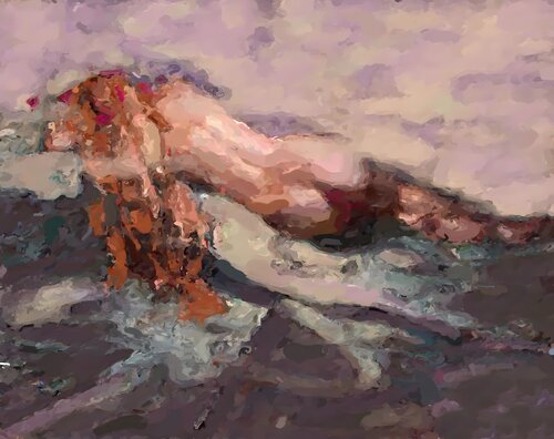NAKED WITH RED HAIR by Marina Fedorova, Painting for Sale on Select