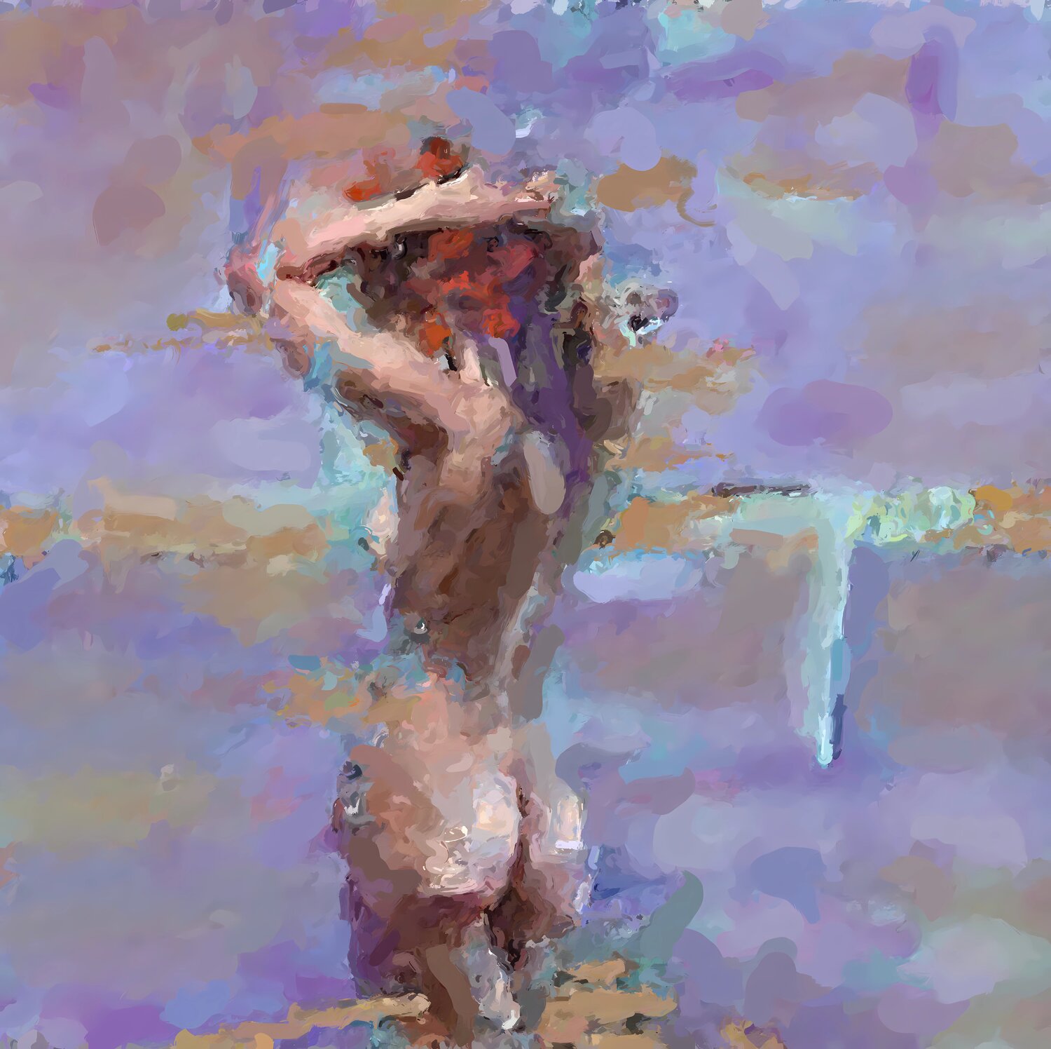 A WOMAN IN PURPLE COLOURS Marina Fedorova Original painting for sale