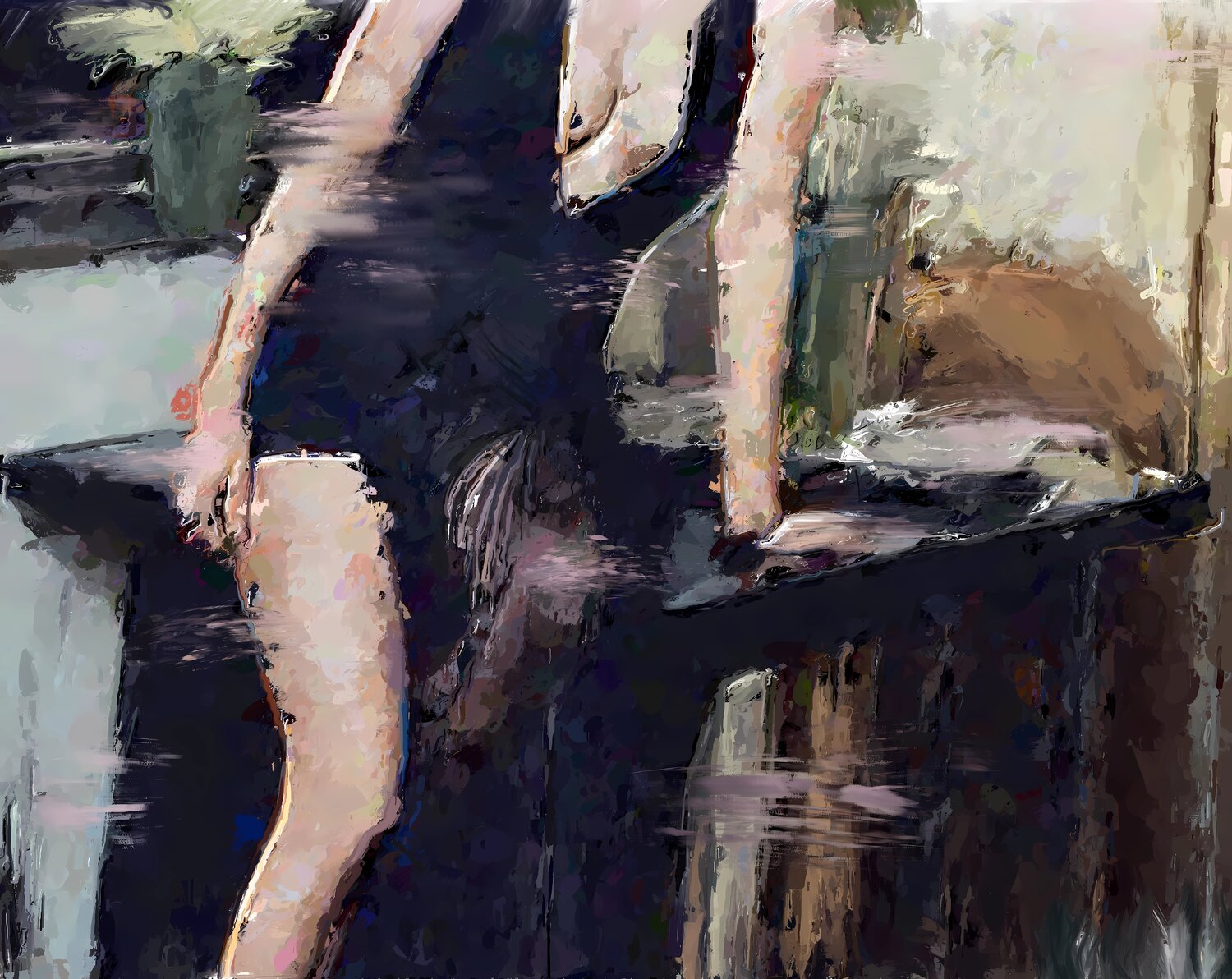 Parisien cafe Marina Fedorova Original painting for sale