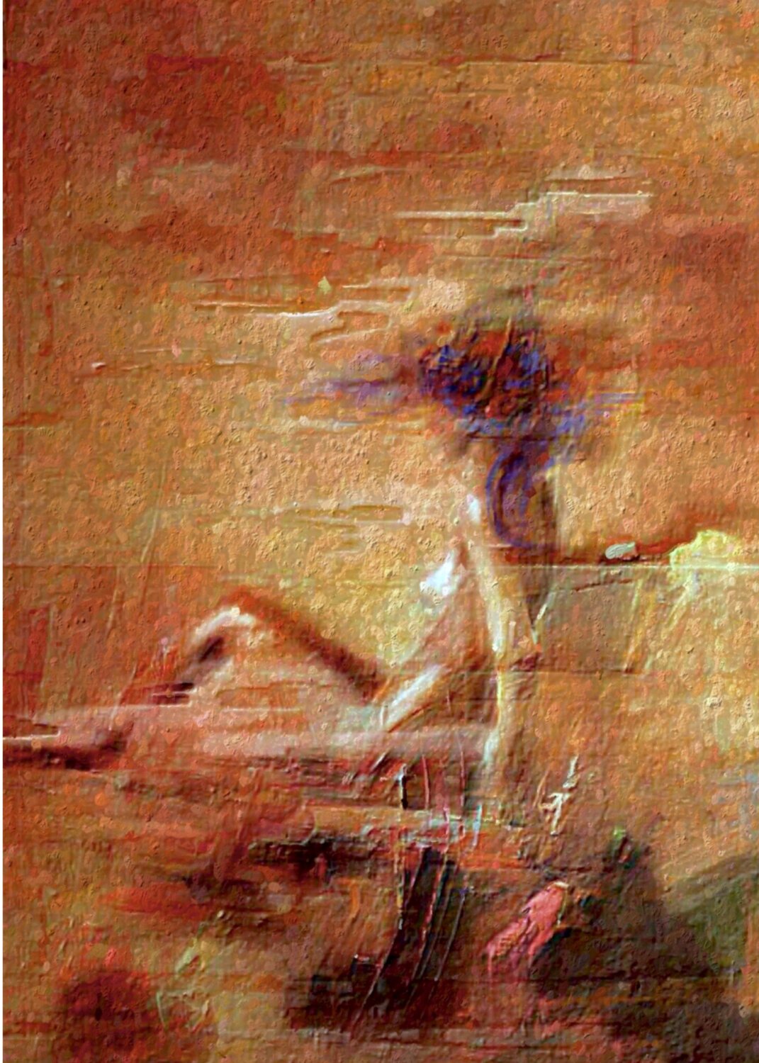 Terracotta Awakening: A Breath Of Primordial Femininity" Marina Fedorova Original painting for sale