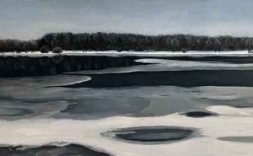 The Thawing Daugava by Maruta Konceviča, Painting for Sale on Select