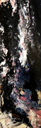 Pouring Schwarz Weiß Pink by Luisa Katharina Marschner, Painting for Sale on Select