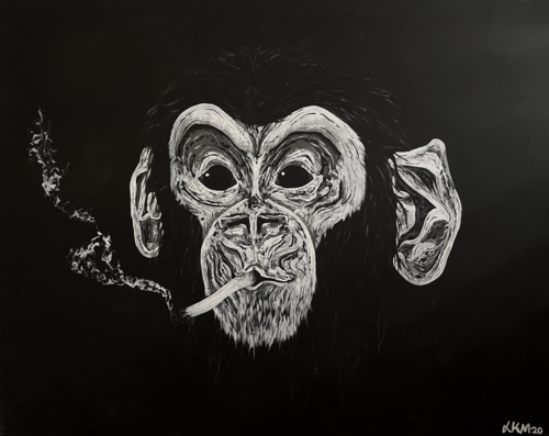 Rauchender Affe by Luisa Katharina Marschner, Drawing for Sale on Select