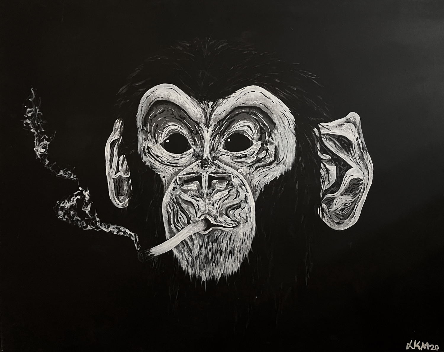 Rauchender Affe Luisa Katharina Marschner Drawing for sale