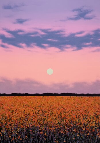 Sunset in the field 7 by Ivan Didovodiuk, Painting for Sale on Select