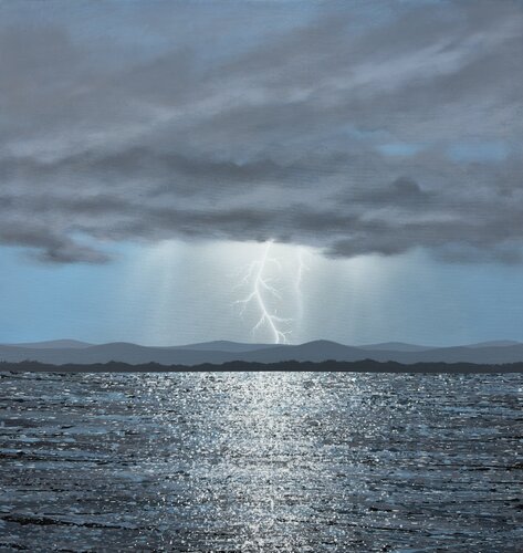 Lightning in the sea 3 by Ivan Didovodiuk, Painting for Sale on Select