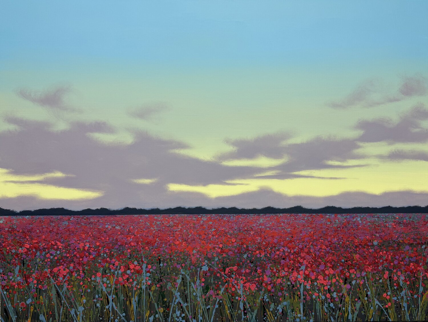 Evening field 5 Ivan Didovodiuk Original painting for sale