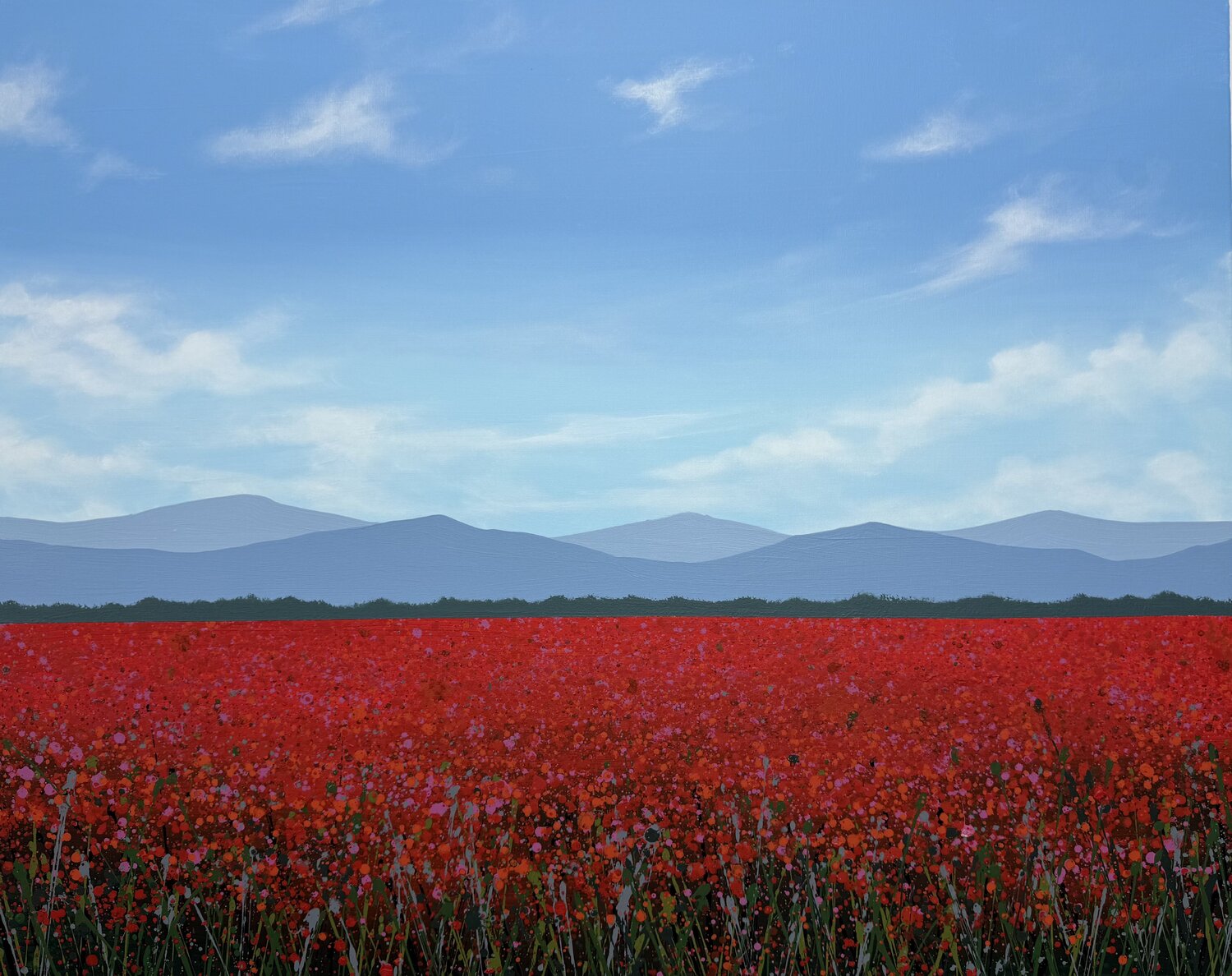 Red Field 12 Ivan Didovodiuk Original painting for sale