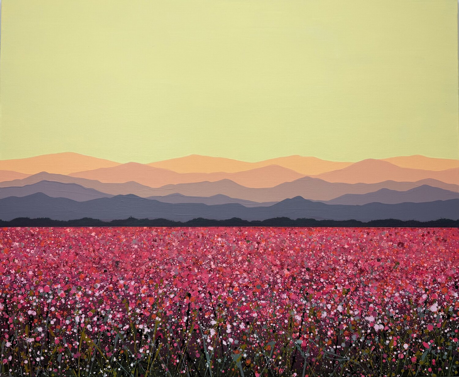 Field with flowers 127 Ivan Didovodiuk Original painting for sale