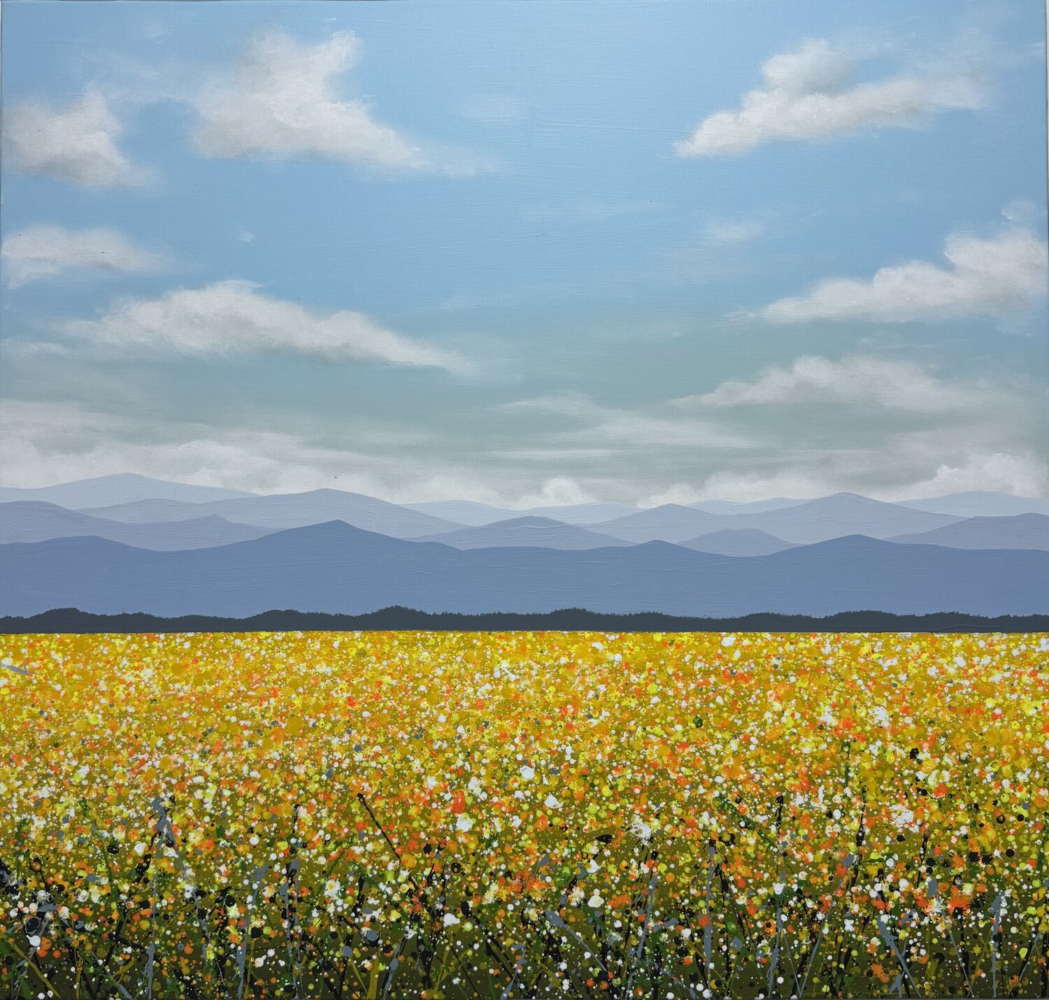 Yellow field 16 Ivan Didovodiuk Original painting for sale