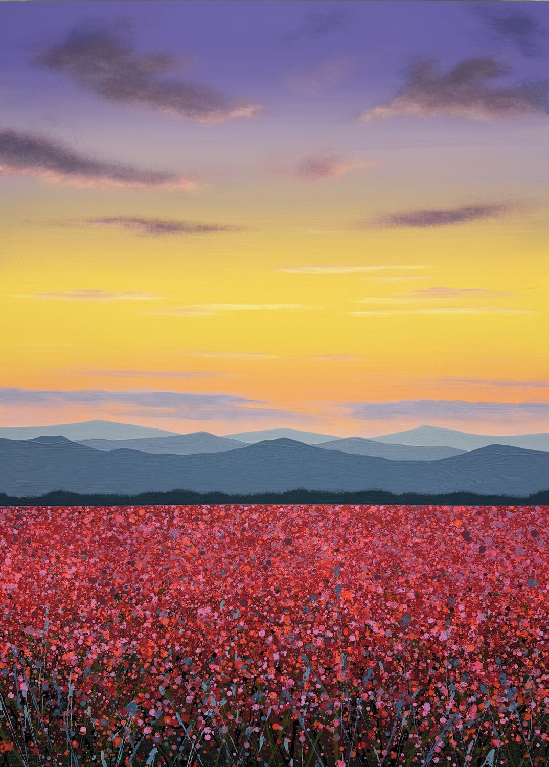 Red field 18 Ivan Didovodiuk Original painting for sale