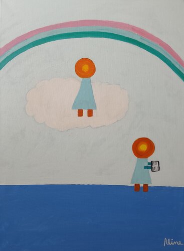 L'Angelo di Dio by Aline De Souza Lopes, Painting for Sale on Select