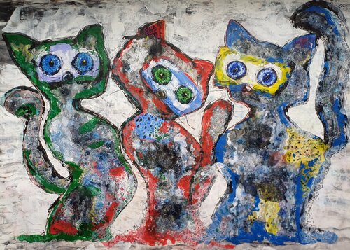 Katzen by Jasna Milosavac, Painting for Sale on Select