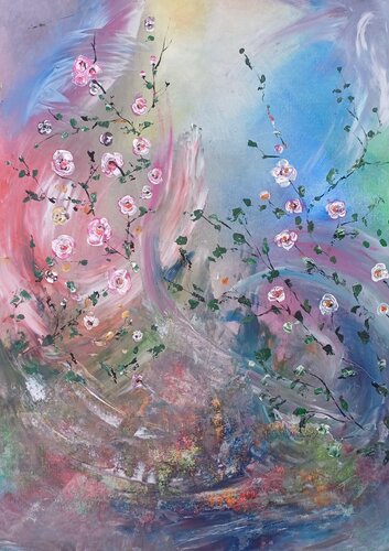 Der blumige Traum by Jasna Milosavac, Painting for Sale on Select